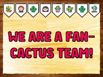 WE ARE A FAN-CACTUS TEAM! Succulents, Cactus Bulletin Board Kit & Door Décor