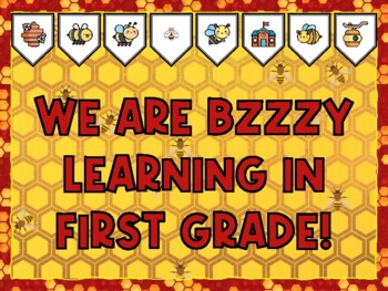 WE ARE BZZZY LEARNING IN FIRST GRADE! Bee Bulletin Board Kit & Door Décor,