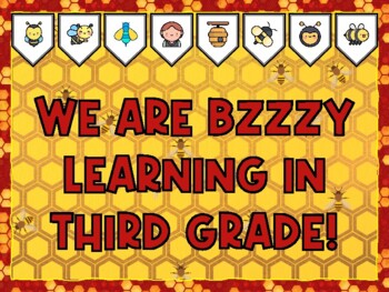 WE ARE BZZZY LEARNING IN THIRD GRADE! Bee Bulletin Board Kit & Door Décor,
