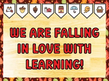 WE ARE FALLING IN LOVE WITH LEARNING! Fall Bulletin Board Kit & Door Décor