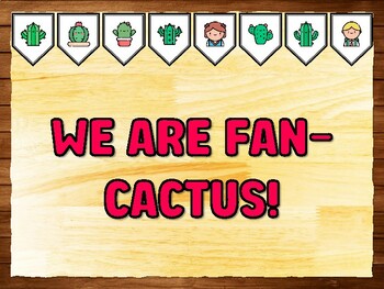 WE ARE FAN-CACTUS! Succulents, Cactus Bulletin Board Kit & Door Décor