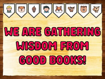 WE ARE GATHERING WISDOM FROM GOOD BOOKS! Squirrel Bulletin Board Kit & Door D