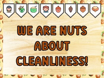 WE ARE NUTS ABOUT CLEANLINESS! Nuts Bulletin Board Kit & Door Décor