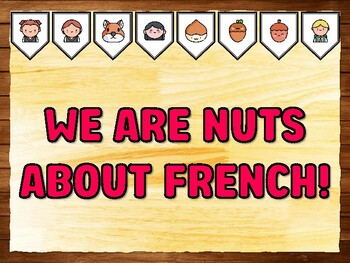 WE ARE NUTS ABOUT FRENCH! Squirrel Bulletin Board Kit & Door Décor