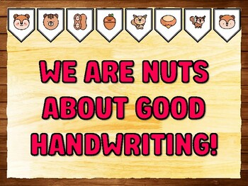 WE ARE NUTS ABOUT GOOD HANDWRITING! Squirrel Bulletin Board Kit & Door Décor