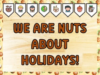 WE ARE NUTS ABOUT HOLIDAYS! Nuts Bulletin Board Kit & Door Décor