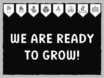 WE ARE READY TO GROW! Cactus Succulents Theme Bulletin Board Kit, Door Décor,