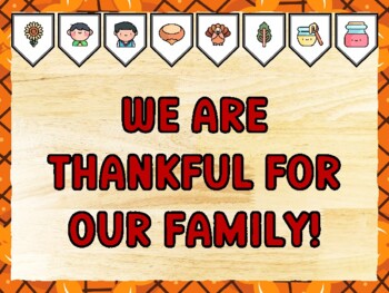 WE ARE THANKFUL FOR OUR FAMILY! Thanksgiving Bulletin Board Kit & Door Décor