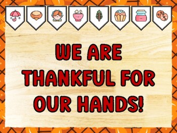 WE ARE THANKFUL FOR OUR HANDS! Thanksgiving Bulletin Board Kit & Door Décor