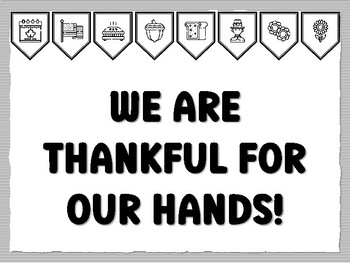 WE ARE THANKFUL FOR OUR HANDS! Thanksgiving Bulletin Board Kit, November Ready