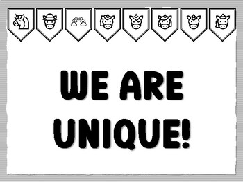 WE ARE UNIQUE! Unicorn Bulletin Board Kit, Ready to print Unicorn Classroom Dec