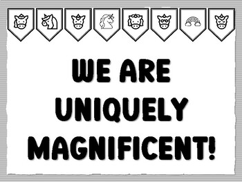 WE ARE UNIQUELY MAGNIFICENT! Unicorn Bulletin Board Kit, Ready to print Unicorn