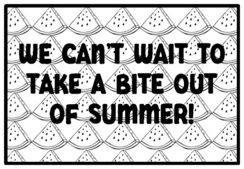 WE CAN'T WAIT TO TAKE A BITE OUT OF SUMMER! Watermelon Activity, Summer