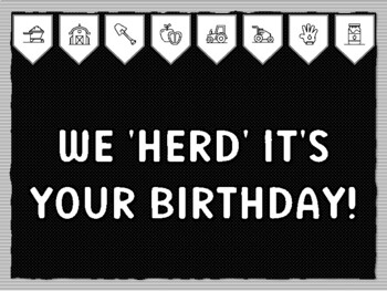 WE 'HERD' IT'S YOUR BIRTHDAY! Ready to print Farm Bulletin Board Kit, Farm Cl