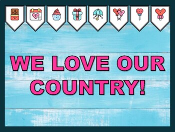 WE LOVE OUR COUNTRY! Valentine's Day Bulletin Board Kit