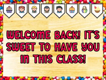 WELCOME BACK! IT'S SWEET TO HAVE YOU IN THIS CLASS! Cupcake Bulletin Board Ki