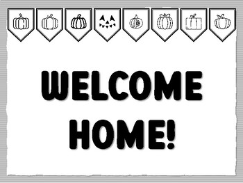 WELCOME HOME! Pumpkin Bulletin Board Kit, Ready to print Pumpkin Classroom Deco