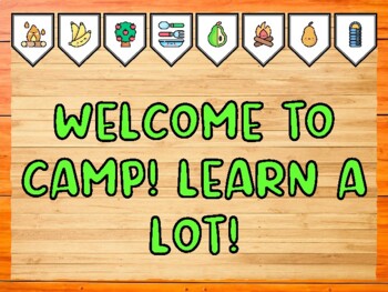 WELCOME TO CAMP! LEARN A LOT! Camping Bulletin Board Kit