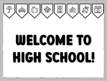 WELCOME TO HIGH SCHOOL! Thanksgiving Bulletin Board Kit, November Ready to prin