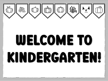 WELCOME TO KINDERGARTEN! Pumpkin Bulletin Board Kit, Ready to print Pumpkin C