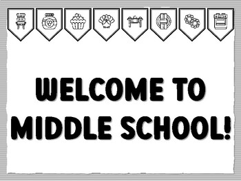 WELCOME TO MIDDLE SCHOOL! Thanksgiving Bulletin Board Kit, November Ready to pr