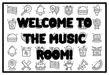 WELCOME TO THE MUSIC ROOM! Fourth of July Activity, Patriotic Coloring Pages