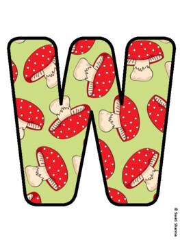 WE'RE GROWING UP WITH READING! Mushroom Bulletin Board Letters