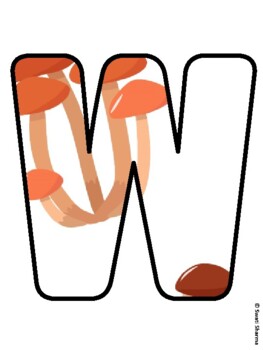 WE'RE GROWING UP WITH WRITING SKILLS! Mushroom Bulletin Board Letters