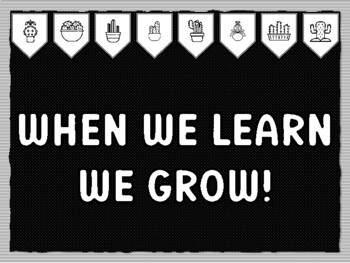 WHEN WE LEARN WE GROW! Cactus Succulents Theme Bulletin Board Kit, Door Décor,