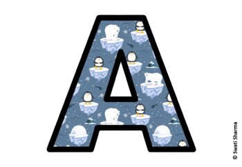 Winter Animals Bulletin Board Letters, Alphabet Posters, Winter Classroom