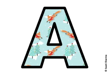 Winter Animals Bulletin Board Letters, Alphabet Posters, Winter Classroom