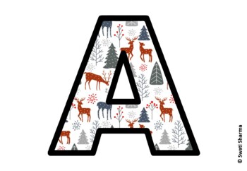 Winter Animals Bulletin Board Letters, Alphabet Posters, Winter Classroom