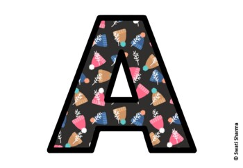 Winter Caps Bulletin Board Letters, Alphabet Posters, Winter Classroom