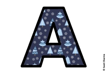 Winter Fir Trees Bulletin Board Letters, Alphabet Posters, Winter Classroom