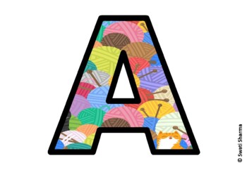 Winter Knitting Bulletin Board Letters, Alphabet Posters, Winter Classroom