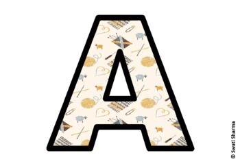 Winter Knitting Bulletin Board Letters, Alphabet Posters, Winter Classroom