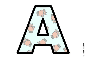 Winter Mittens Bulletin Board Letters, Alphabet Posters, Winter Classroom