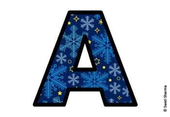 Winter Snowflakes Bulletin Board Letters, Alphabet Posters