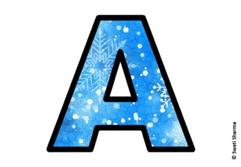 Winter Snowflakes Bulletin Board Letters, Alphabet Posters