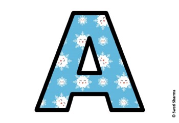 Winter Snowflakes Bulletin Board Letters, Alphabet Posters