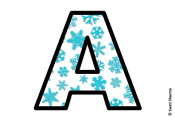 Winter Snowflakes Bulletin Board Letters, Alphabet Posters