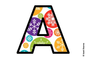 Winter Snowflakes Bulletin Board Letters, Alphabet Posters