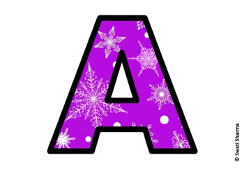 Winter Snowflakes Bulletin Board Letters, Alphabet Posters
