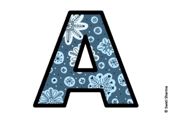 Winter Snowflakes Bulletin Board Letters, Alphabet Posters