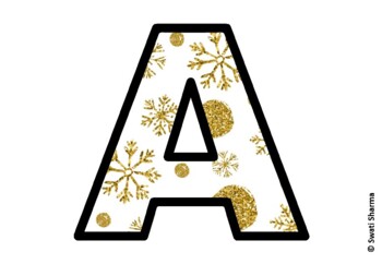 Winter Snowflakes Bulletin Board Letters, Alphabet Posters