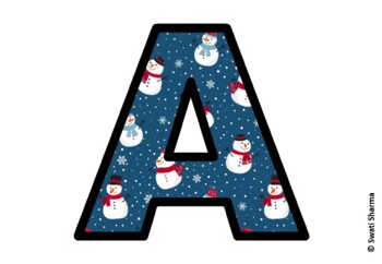 Winter Snowman Bulletin Board Letters, Alphabet Posters