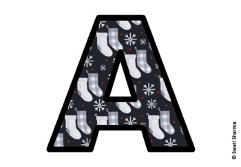 Winter Socks Bulletin Board Letters, Alphabet Posters, Winter Classroom