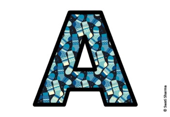 Winter Socks Bulletin Board Letters, Alphabet Posters, Winter Classroom