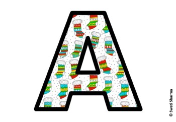 Winter Socks Bulletin Board Letters, Alphabet Posters, Winter Classroom