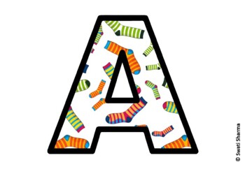 Winter Socks Bulletin Board Letters, Alphabet Posters, Winter Classroom